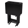 Black 5-Piece Folding TV Tray Table Set, 19 x 15 x 26 Inch