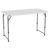 4 ft. Fold-in-Half Adjustable Table, White Granite (4428)