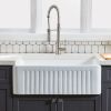 33&quot; L X 20&quot; W Farmhouse Kitchen Sink with Grid and Strainer