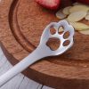 1pc Stainless Steel Hollow Out Kawaii Cat Claw Spoon; Mixing Spoon; Cake Dessert Spoon; Cookie Mold