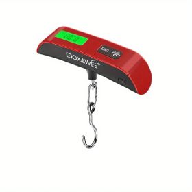 GOXAWEE 110lb/50kg Digital Handheld Luggage Hanging Baggage Scale With Backlight LCD Display (Items: With Hook-Red)