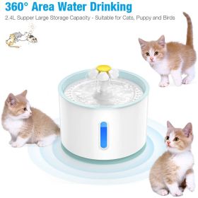 Explosive Quadruple Filter Small Flower Pet Water Dispenser Food Grade Cat Water Feeder Dog Smart Drinking Water Dispenser (Color: Blue)