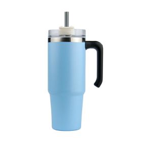 30oz 20oz Handle Vacuum Thermal Mug Beer Cup Travel Car Thermo Mug Portable Flask Coffee Stainless Steel Cups With Lid And Straw (Capacity: 600ml)