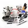 Kitchen In A Box 83-Piece Combo Set, Black