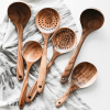 4pcs/7pcs Teak Natural Wooden Cutlery Spoon Cooking Spatula Spoon Kitchen Tool Sett