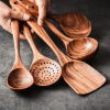 4pcs/7pcs Teak Natural Wooden Cutlery Spoon Cooking Spatula Spoon Kitchen Tool Sett