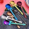 4Pcs Metal Guitar Spoon Flatware Set 18/10 Stainless Steel Guitar Spoons Creative Milk Coffee Spoon Ice Cream Candy Teaspoon